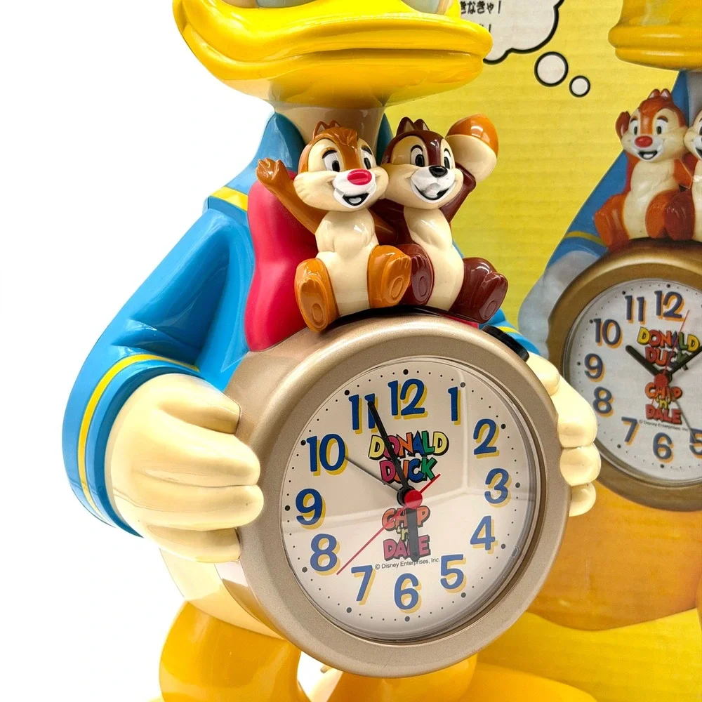 Vintage Disney‎ Donald Duck Chip Dale Talking Alarm Clock Japan Boxed Seiko Rare